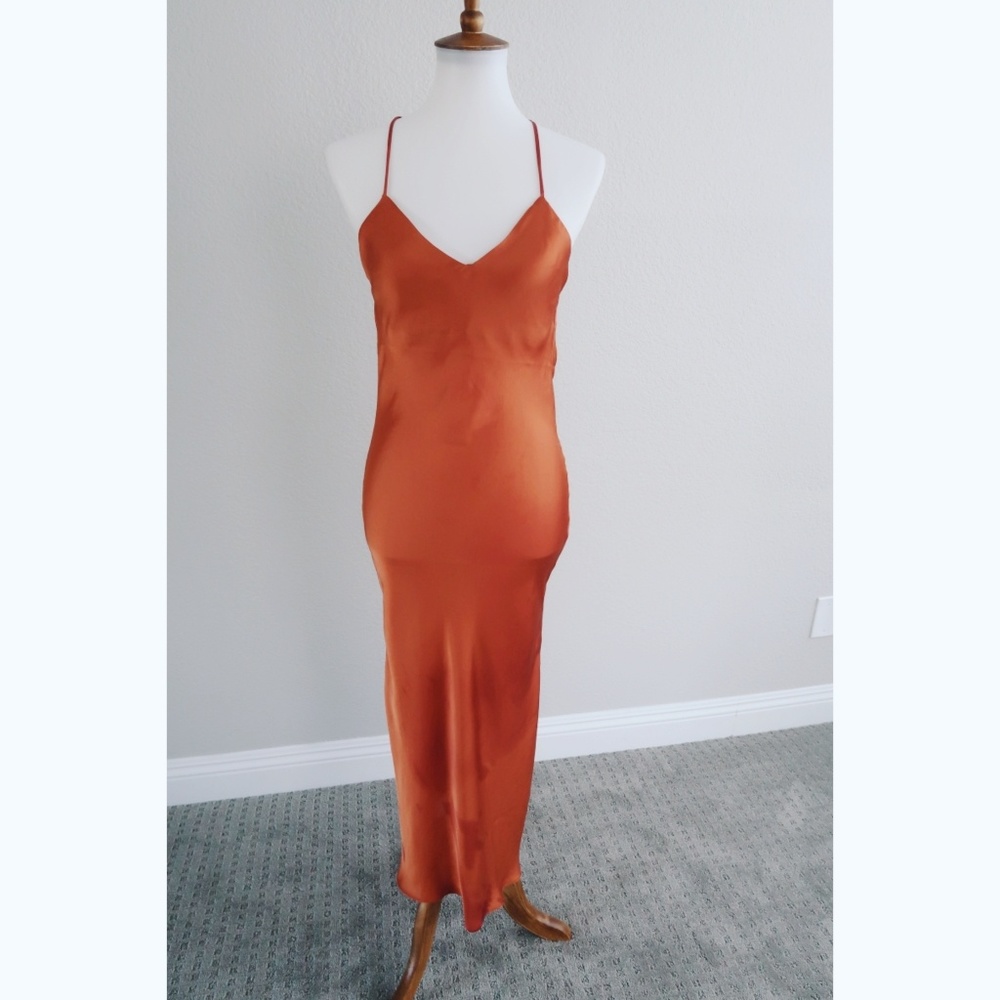 Burnt Orange Slip Dress